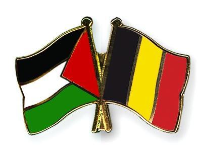 علم فلسطين وبلجيكا