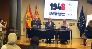سفير فلسطين يطالب بالإعتراف بالدولة الفلسطينية في البرلمان الإسباني في أراغون